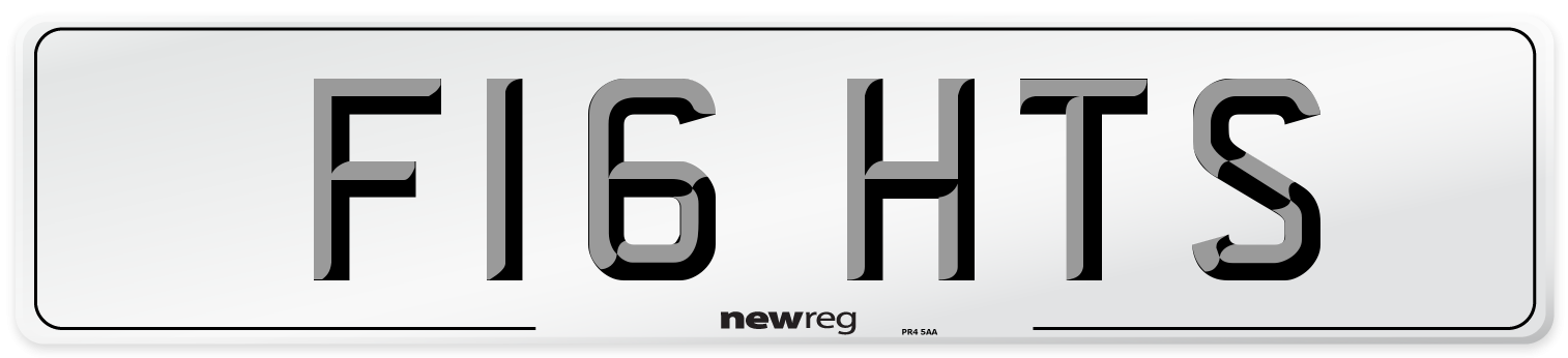 F16 HTS Number Plate from New Reg